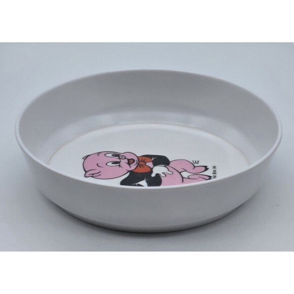 Looney Tunes Melamine Vintage Children Bowl Porky Pig Warner Bros 5.5in Diameter - Picture 5 of 6